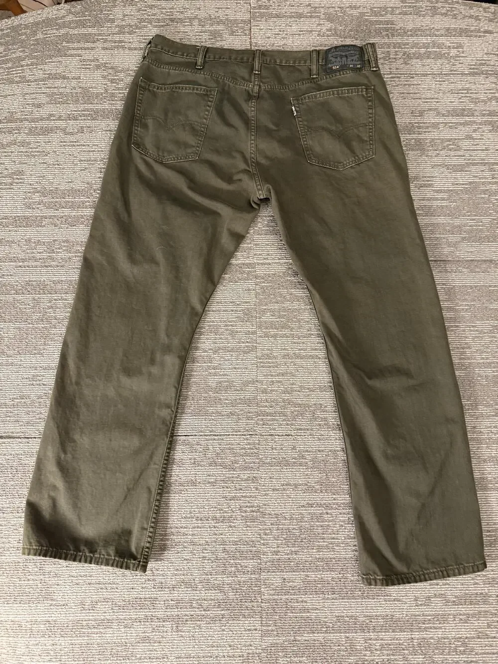 Levi's Jeans Mens 40x31 Green Straight Leg Solid Zip Fly Casual Classic Pants